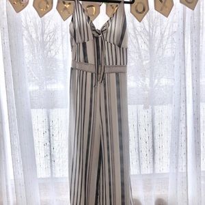 Blue & white striped jumpsuit